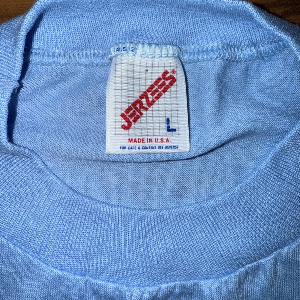 Jerzees Blue T-Shirt Large Basic Solid Short Slee… - image 3